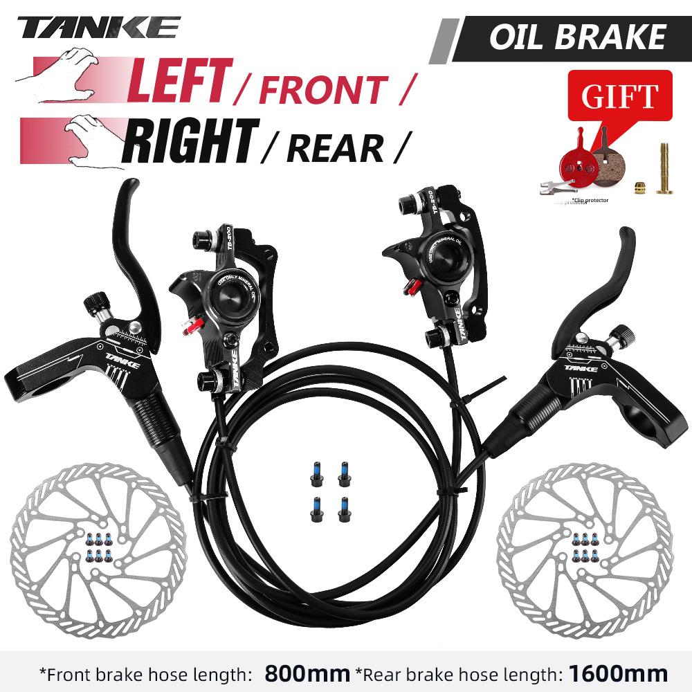 TANKE MTB Hydraulic Disc Brake Set 160mm Oil Pressure CNC Caliper Clamp Front Rear A/B-Pillar Handle Bicycle Upgrade Parts