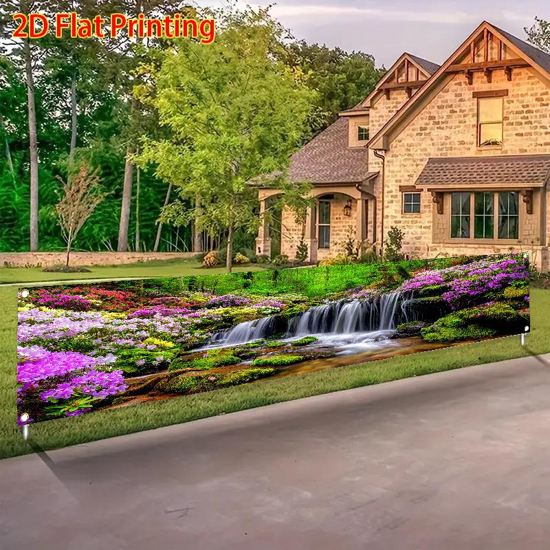 Spring Summer Tropical Plant Stream Fence Banner Outdoor Decor