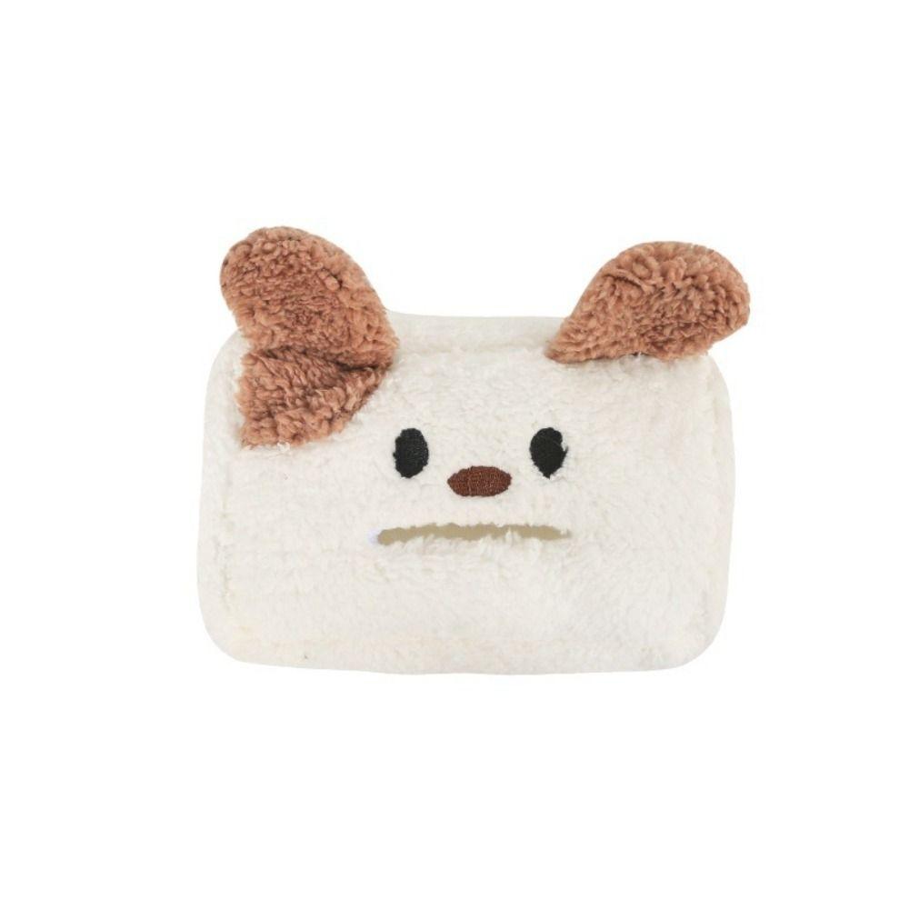 Cartoon Car Tissue Box Plush Car Interior Decoration Supplies Puppy Hanging Tissue Bag  Seat Back