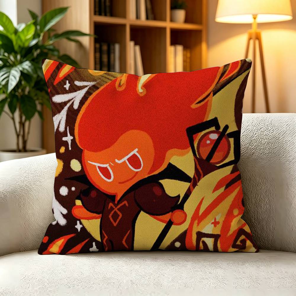 BBurning Spice Cookie Fiery Beast Cookie Run Kingdom Pillow Case Square DoubleSided Sofa Cushion Cover Bedroom Bedside Pillow