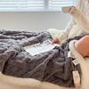 Super Soft Throw Blanket Premium Silky Flannel Fleece 3D Checkered Lightweight Bed Blanket All Season Use - Grey