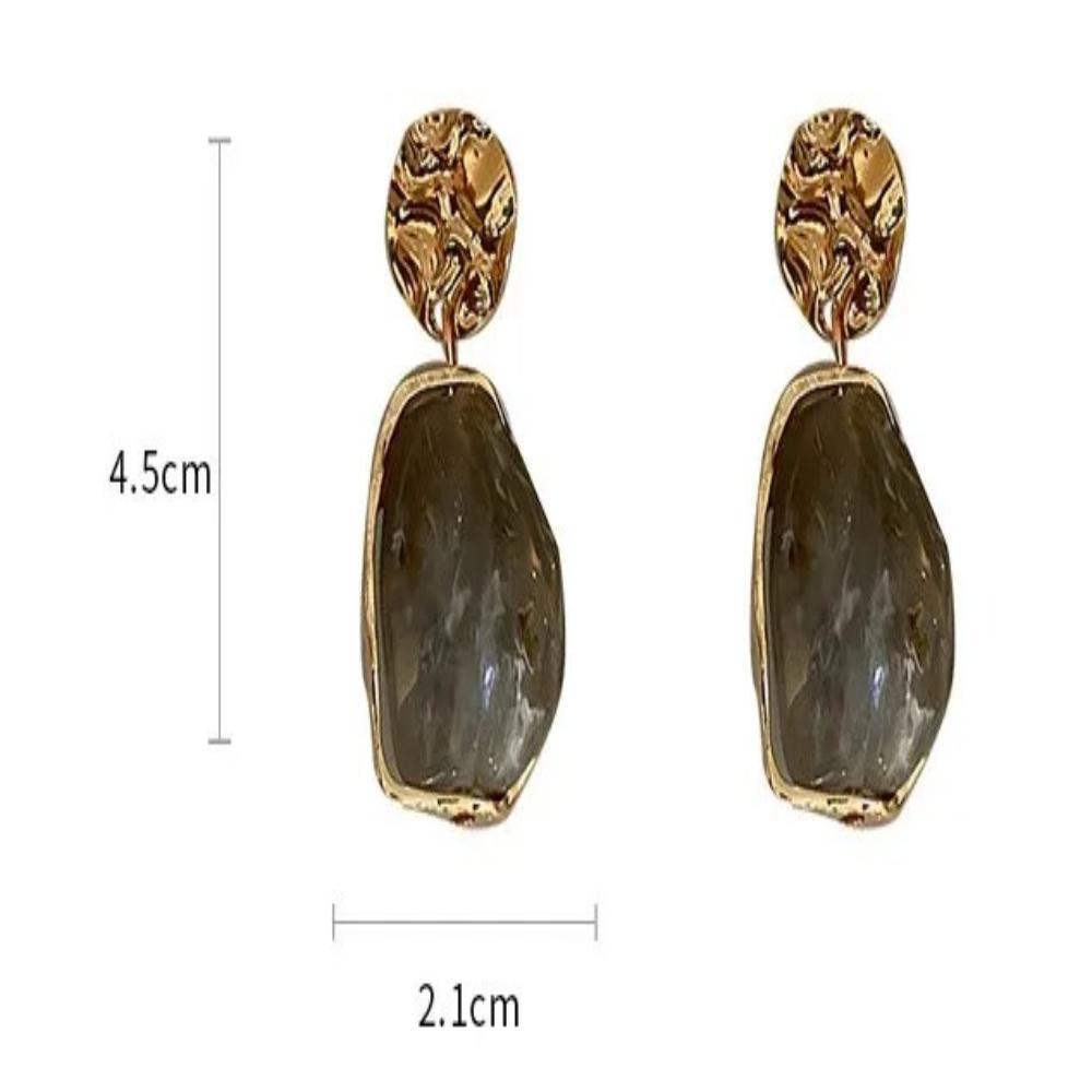 New Fashion Vintage Gold Square Zircon Earrings Women Elegant Luxury Versatile Jewelry Accessories High-end Fashionable Elegant