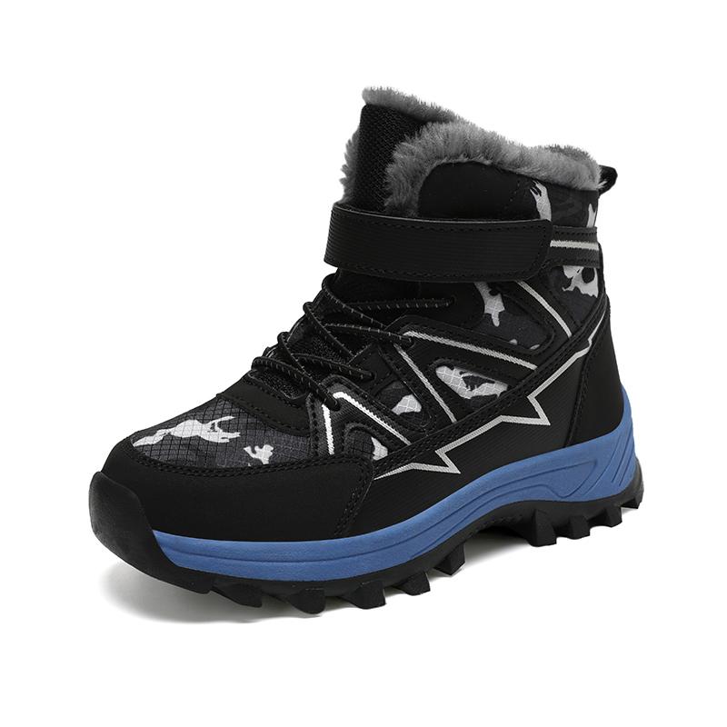 Crianças botas de neve quente crianças inverno sapatos de algodão antiderrapante neve ao ar livre quente botas de pelúcia alta superior quente calçado peludo à prova dwaterproof água tênis quentes