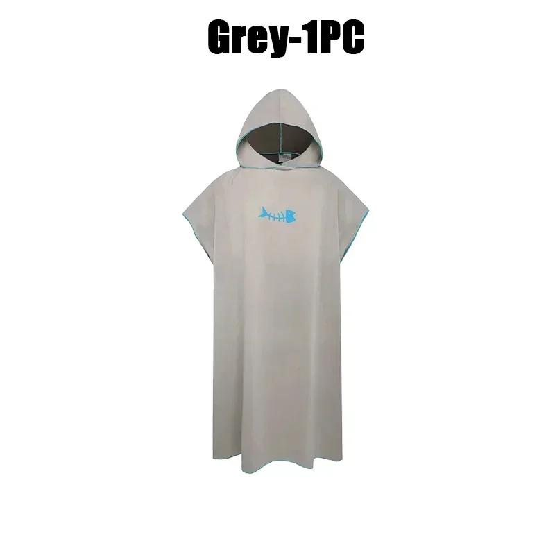 Unisex Hooded Microfiber Bathrobe Cape Quick Dry Swim Surf Towel For Beach Travel Sauna Changing Robe Lightweight Sports