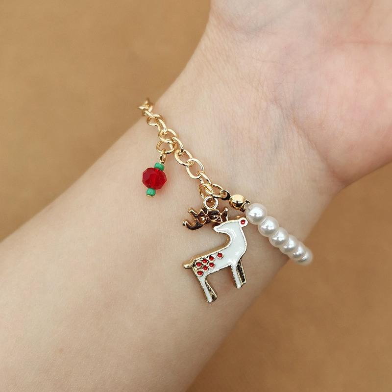 Snowman Christmas Bracelet Bell Christmas Christmas Tree Old Man Elk Snowflake Jewelry Alloy