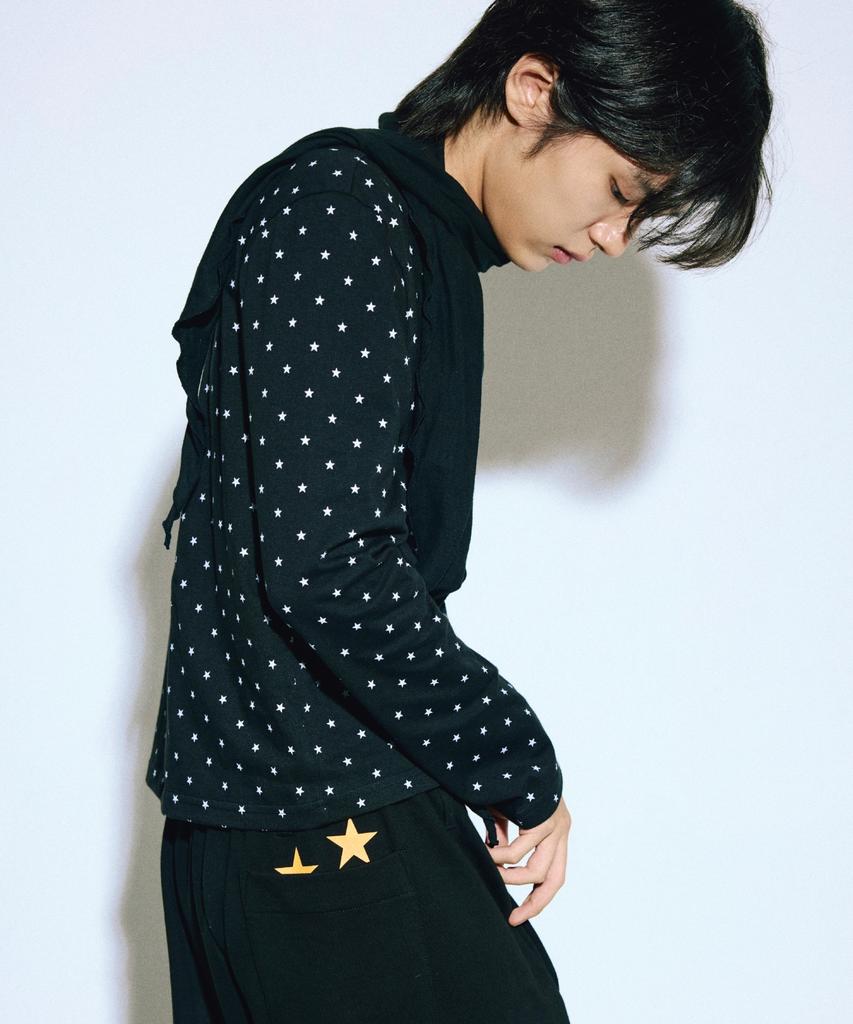 LISHAUSEUSAUNDEU Layered Star Tee Black
