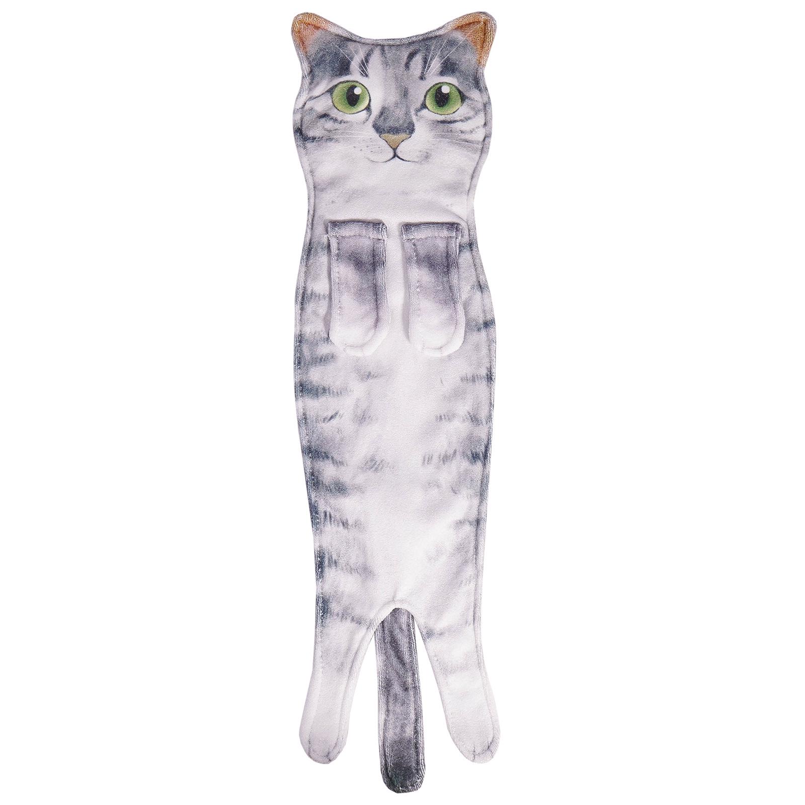 Realistic Cartoon Cat Hand Towel: Water-Absorbing, Cute, and Creative