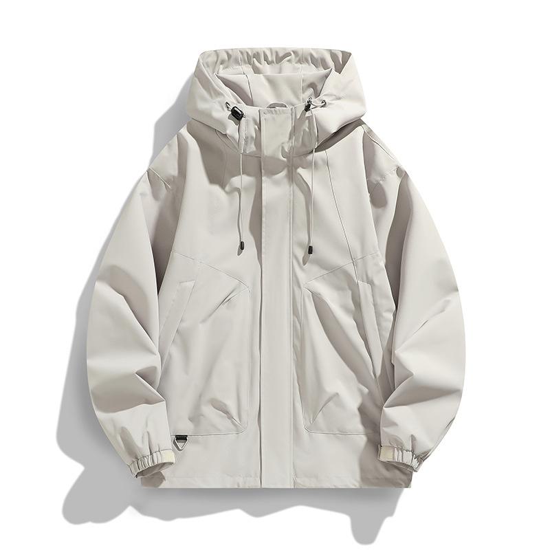 Spring American Contrasting Hooded Jacket for Men and Women Couples Trendy Versatile Jacket Windproof Waterproof Jacket for Men