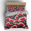 Red Football Pattern Design Bedding Duvet Cover Set  (1*Duvet Cover 2*Pillowcases, without duvet insert)