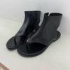 Sheepskin Version~ Korean Niche Clip-toe Herringbone Cool Boots Women's 2025 Summer Open-toed Flat-bottomed Short Boots Sandals