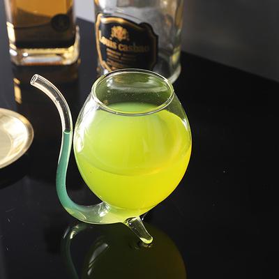 Bicchiere da whisky per vino, resistente al calore, per succhiare il succo, bere il latte, con cannuccia