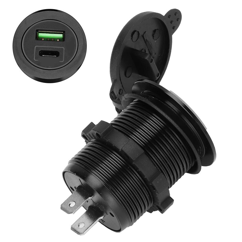 

QC3.0+TYPE C PD Автомобиль Морской Лодка USB Быстрая зарядка Светодиодный Вольтметр Амперметр Зарядное устройство из алюминиевого сплава