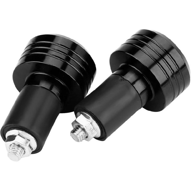 Pair of 22mm Universal Aluminum Motorcycle Grip Handlebar Ends Weight Balance Plug Black Universal Handlebar Weight Motorbike Motorbike Handlebar