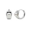 Silver 925 Freshwater Pearl Bold One-Touch Ring Earrings