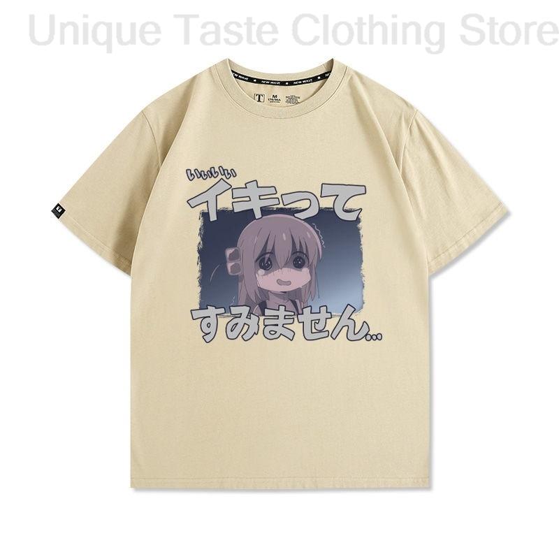 BOCCHI THE ROCK T Shirt Gotoh Hitori Cartoon Cute Print Tshirt Women Unisex Harajuku Fashion Summer Cotton Short Sleeve Tee Tops