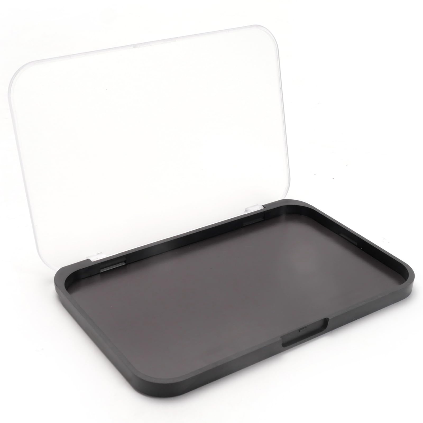 

[VANANA] Empty Magnetic Makeup Palette - DIY Eyeshadow, Blush, and Highlighter Storage Case with Transparent Lid, Compact Design (Black (Matte Clear