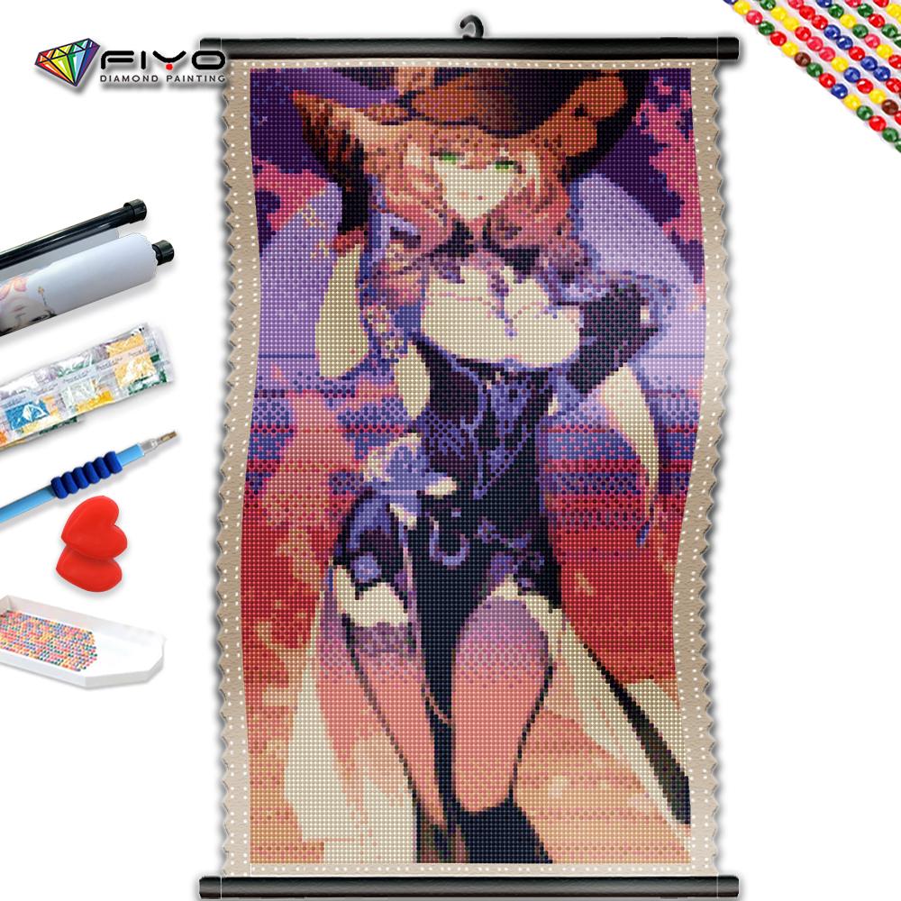 

5D DIY Рамка Полная квадратная Алмазная вышивка Красивая девушка Мозаика Мультфильм Портрет Набор для рисования Творческое хобби Украшение дома