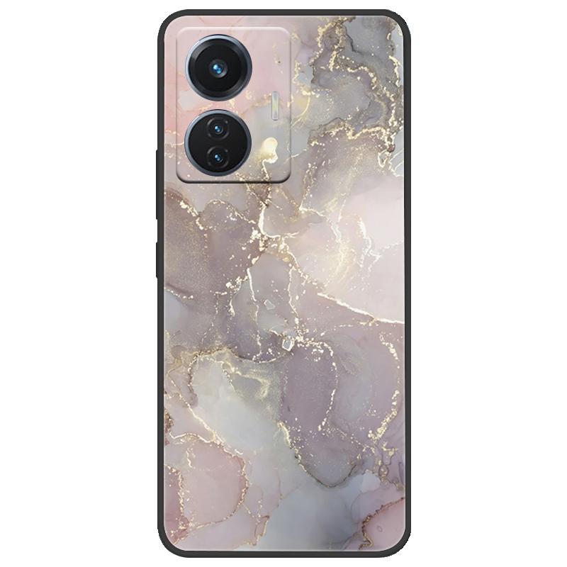 For Vivo T1 4G Y55 4G iQOO Z6 44 W V2153 Case Marble Soft Matte Silicone Back Cover For Vivo T1 44W Full Coverage Phone Shell
