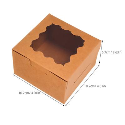 50Pcs Portable Handheld Cake Carriers Mini Dessert Boxes for Slices Cupcakes Baked Goods Freshness Protection Picnic Party
