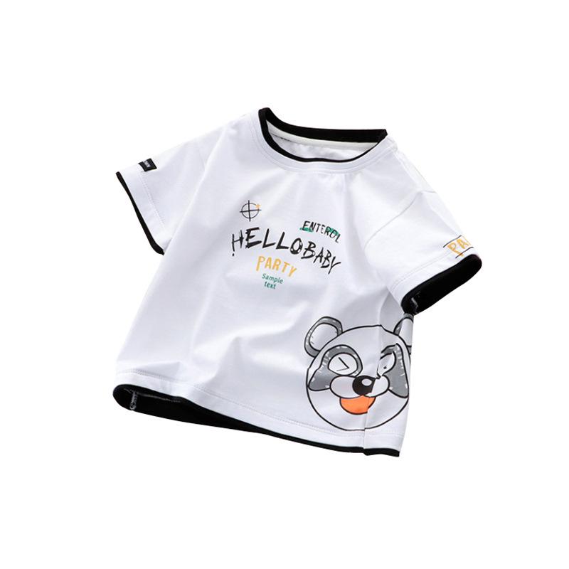 Kids' Two-in-One Short Sleeve Lycra Cotton Summer T-shirt