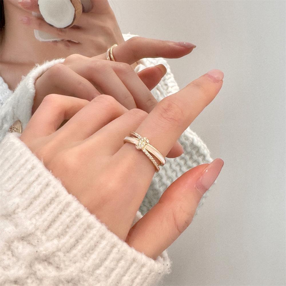 Color Enamel Fritillary Butterfly Ring Women's Open Index Finger Ring New Products