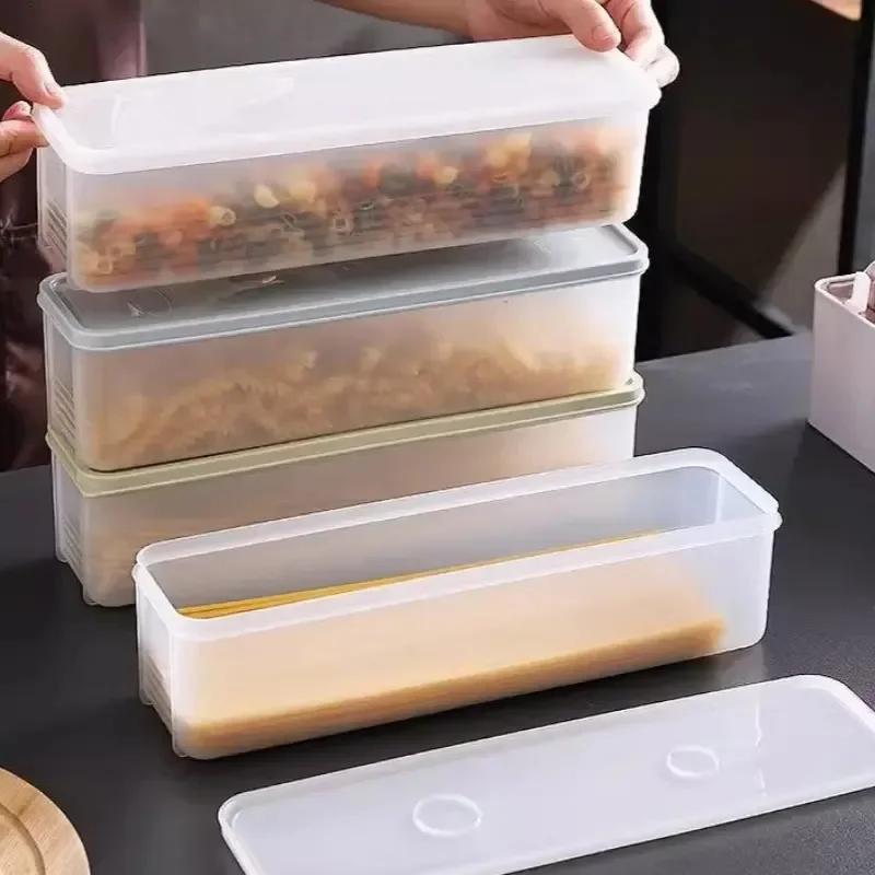 Noodle Storage Box Rectangular Plastic Refrigerator Food Freshness Box with Lid Kitchen Grain Food Noodle Seal Box Kitchen Tools