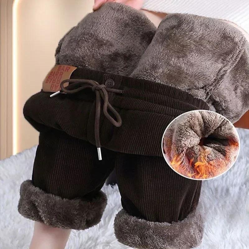 Thick Women's Plush Pants Winter New Loose Versatile Extra Thick Warm Pants Extra Thick Lamb Fleece Women's Harlan Pants