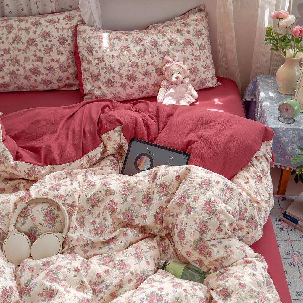 Class A Pure Cotton Bedding Four-piece Set Cotton Maternal and Infant Grade Double-layer Yarn Bed Sheet Quilt Cover Single Student Dormitory
