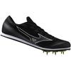 Mizuno Track and Field Shoes 3 Club Lightweight Short Distance Track and Field Spikes for Tracks Under 800m Black x Silver cm 3E X-First 26.5