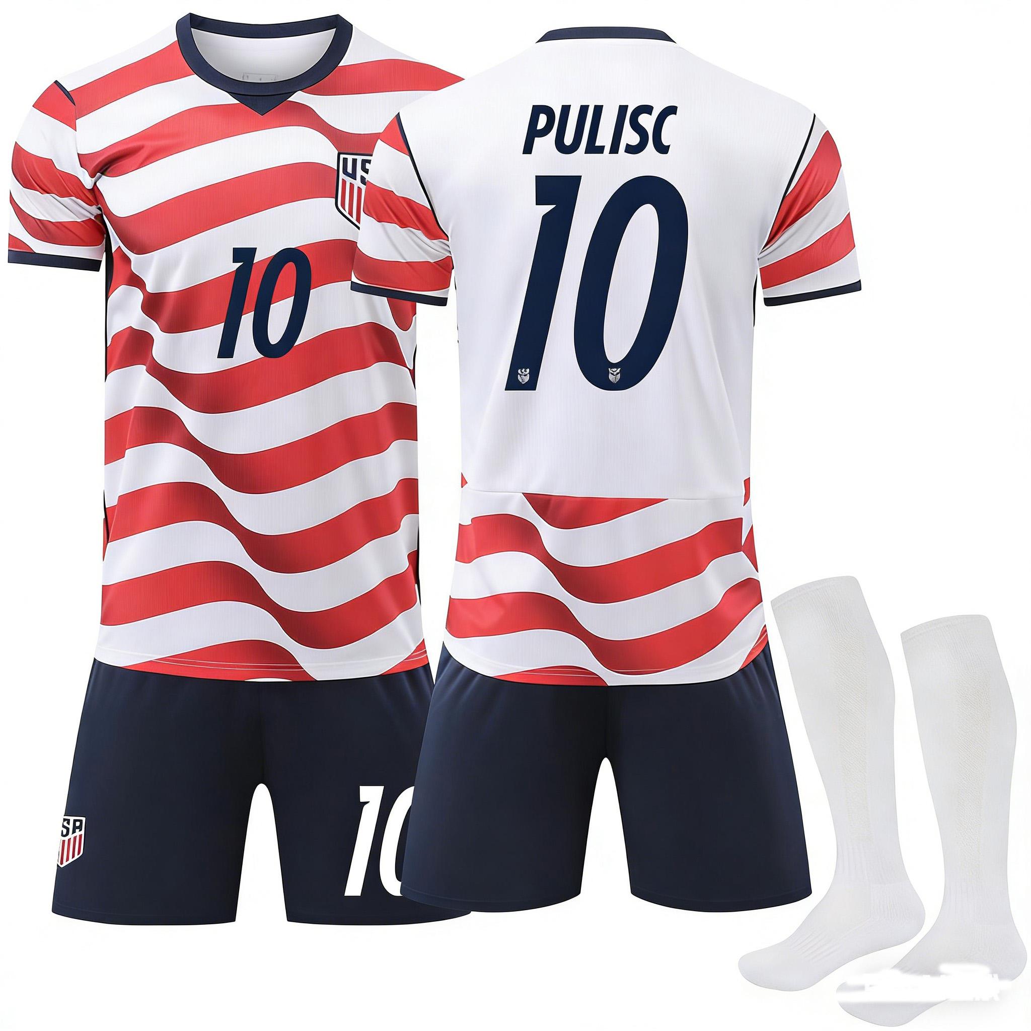 

2026 FIFA World Cup USA Home #10 PULISC Sport Training Jersey Set with Socks Teens Kids Adults Custome Name Football Kits 3XL