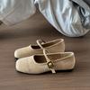 Square Toe Marie Janes Shoes Women Flat Sandals Casual Shoes Woman 2025 Trend Dress Summer Loafers Comfort Soft Leather Zapatos