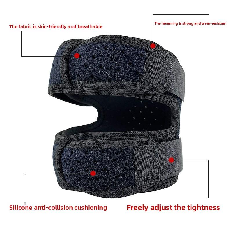 Sports Pressurized Silicone Patella Belt Running Mountaineering Cycling Fitness Shock Absorption Two-way Adjustment Meniscus Sports Knee Pads