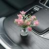Car Ornaments Vibrant Flowers Vase Center Console Mini Sakura Lavender Jasmine Glass Vase Micro Landscape For Girls Decorations