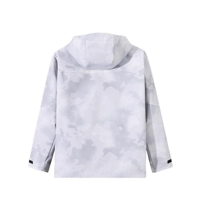 Anta Training Series Sports Casual Minimalist Color Block Hooded Windbreaker Men Outerwear Pure-White Printed 152517623-4