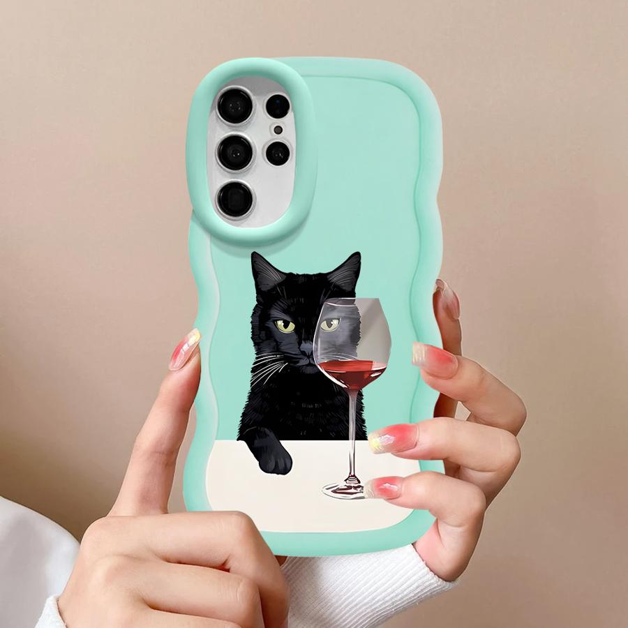 Slightly Drunk Cat Soft Phone Cover Case for Samsung Galaxy S23 Plus S24 S25 S21 A25 A26 S20 FE S22 Ultra A55 A24 A36 A54 A34