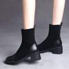 Elastic boots women's 2025 autumn and winter new Korean version versatile outer wear non-slip medium heel thick heel fashion thin boots