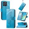 Wallet Case for Moto G17 - Leather/PU, Blue, With Lanyard