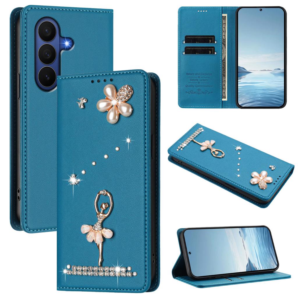 Luxury Diamond Cute Cards Solt Wallet Leather Phone Case For Samsung Galaxy Z Fold 7 6 5 4 3 Flip Bag Pocket Kickstand Cover