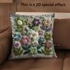 2D Vintage Floral Embossed Style Throw Pillow Covers Pattern Cushion Cover Suitable For Sofa Bedroom Car Pillow Cover