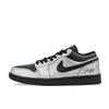 Jordan Air Jordan 1 Low 'Triple Black Warrior, Silver Armor Style Cow Leather, Leather Abrasion Resistant Low Top 553558-093(Team695-)