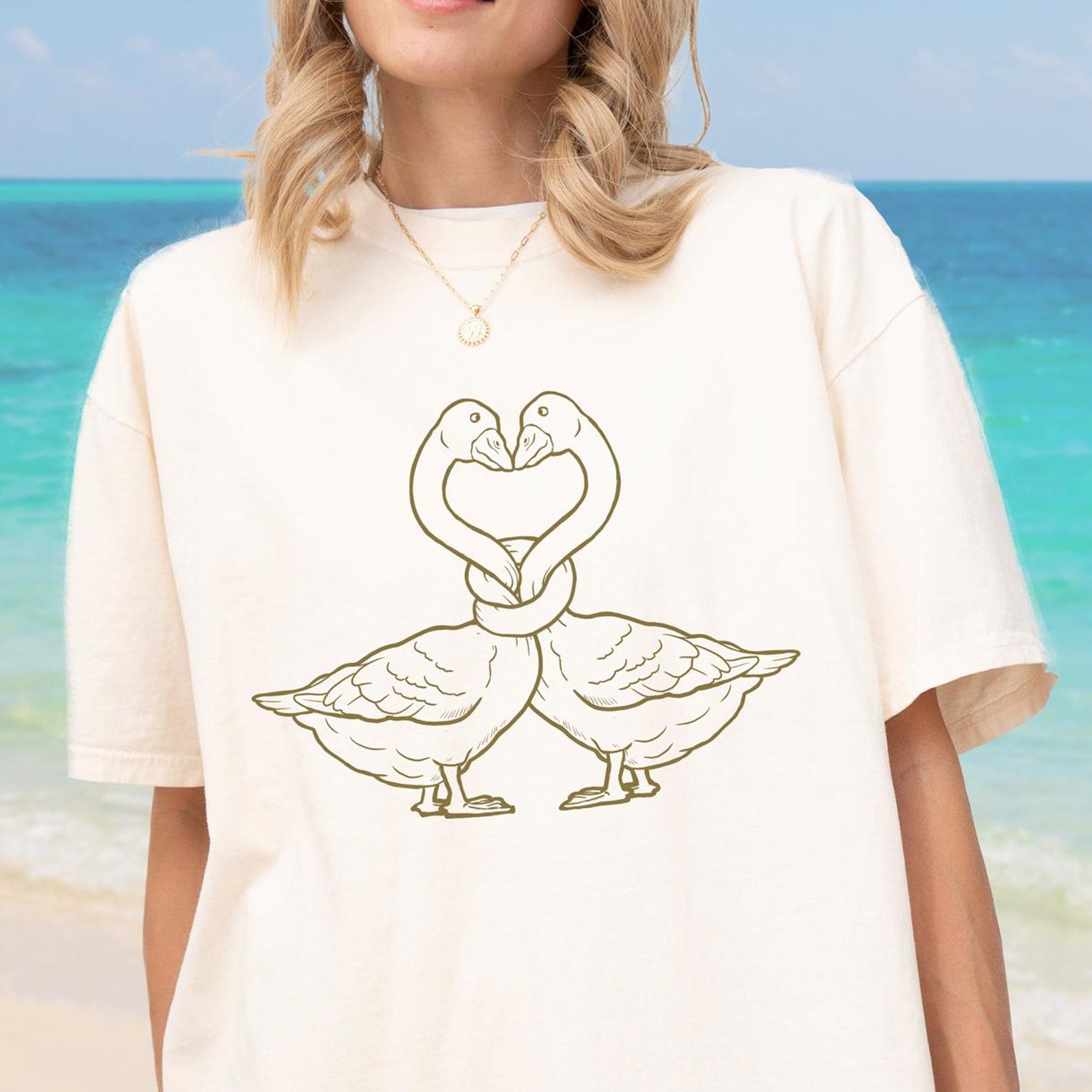 Goose Love T-shirt, Silly Couple Matching Tee S