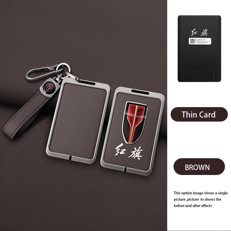 Zinc Alloy Car Logo Key Protect Case Cover For Hongqi HS7 H9 Red Flag HS5 Card Keyring Smart Control Keychain Buckle Accessories