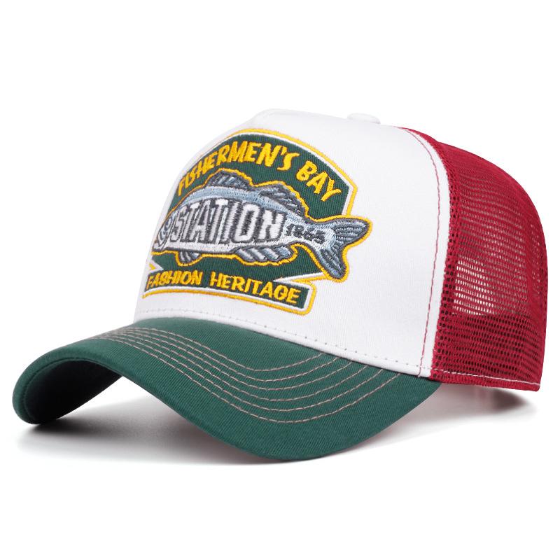 New Hot Sale Unisex Sun Hat Hip Hop Mesh Trucker Hat Classic Pattern Breathable Summer Baseball CapStreetwear Cap for Men Women