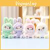 Three Plush Baby Rabbit Keychain Pendant With Embroidery Design For Gift