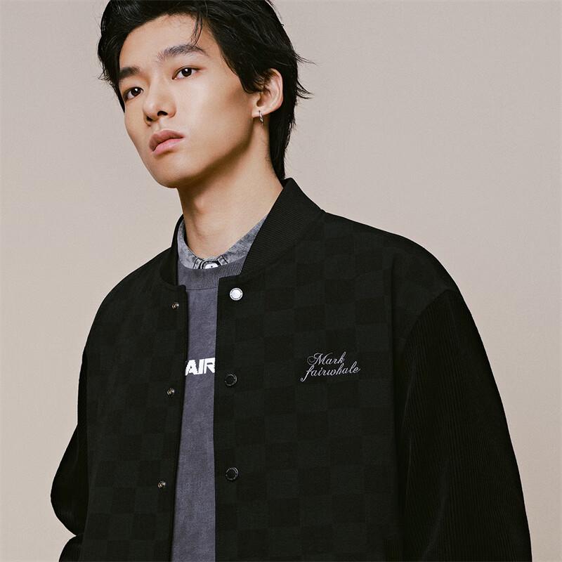 Mark Fairwhale Herren Karierte Bestickte Baseballjacke