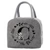 Travel Portable Food Thermal Insulated Children Picnic Waterproof Oxford Zipper Breakfast Thermal Bag Garland Letter Pattern Bag