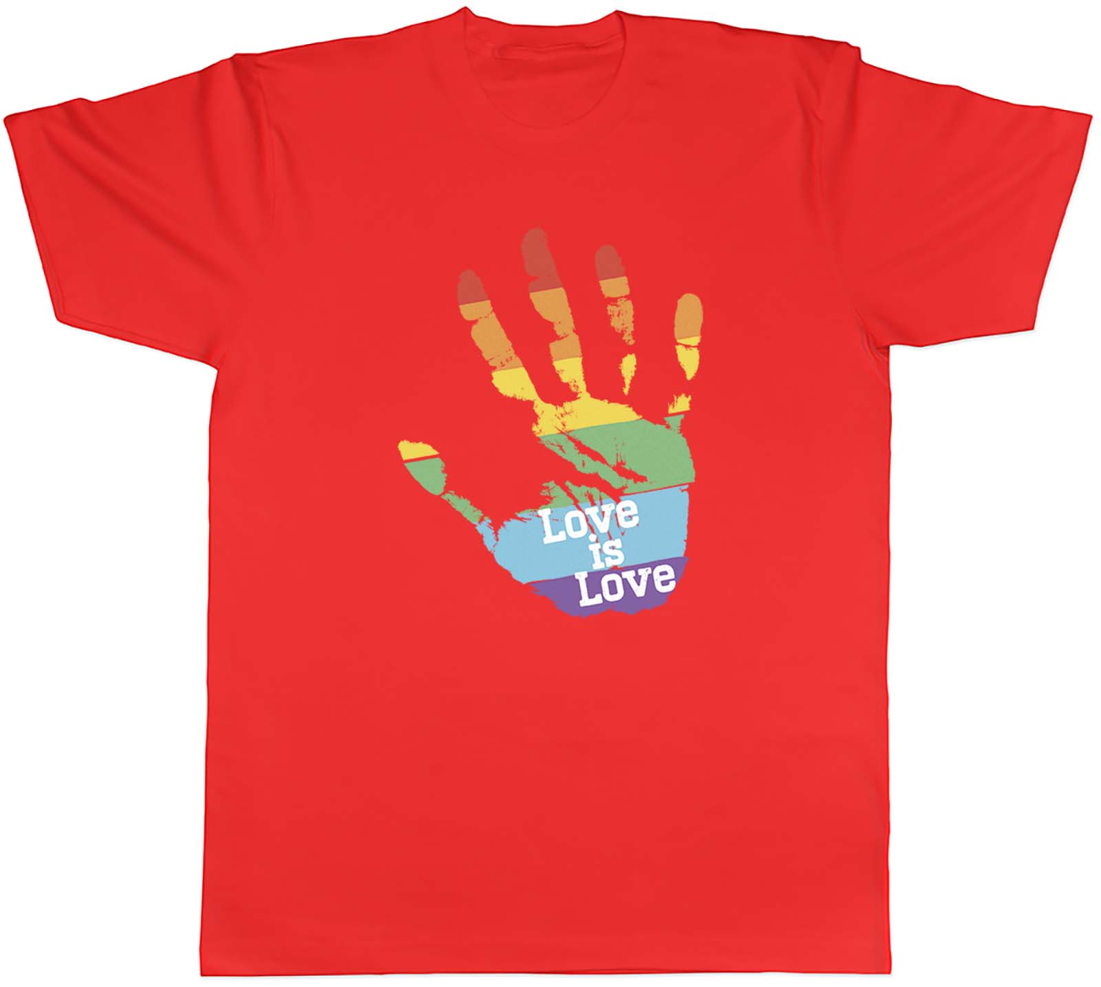 Pride Hand Print Love Is Love Unisexs Unisex TShirt Tee Gift S
