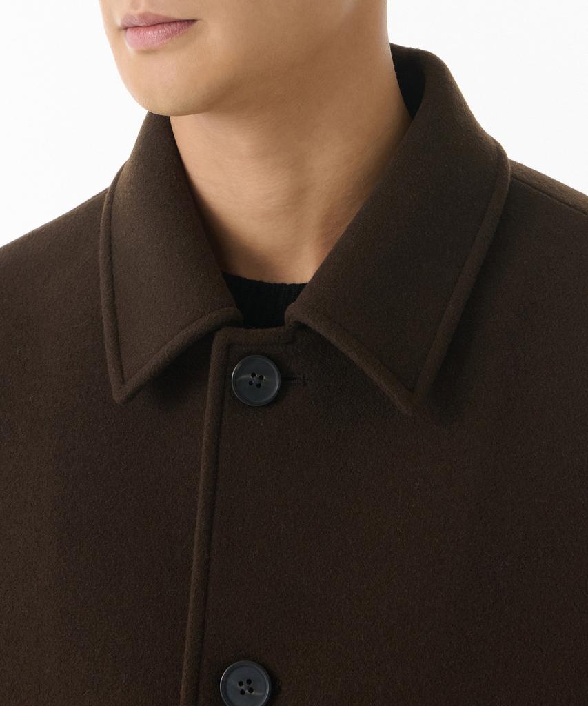 Musinsa Standard Wool Blend Oversized Short Balmacaan Coat [Baroque Brown]