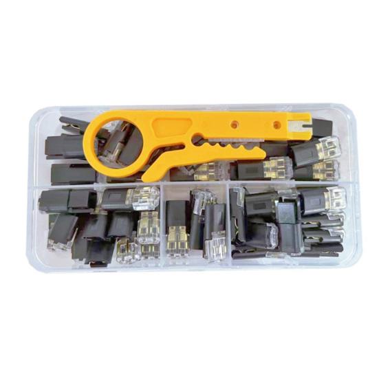 Cable Connector with Wire Stripper Locking Wire Flame Retardant Quick Connector 18-22AWG 2 Pin