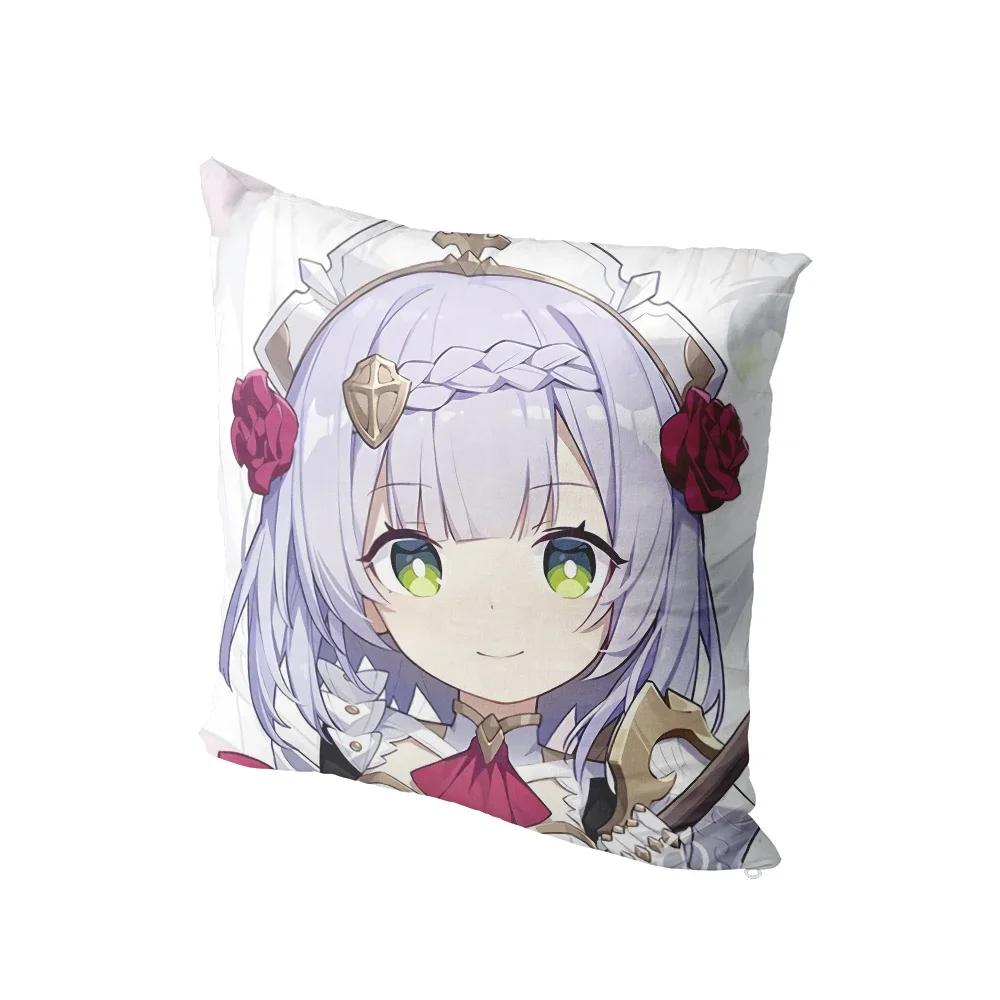 Tvådimensionella Genshin Kuddfodral Sovsal Soffa Sängkant Kuddfodral Tecknad Anime Dekor Tvåriktad Prydnadskudde